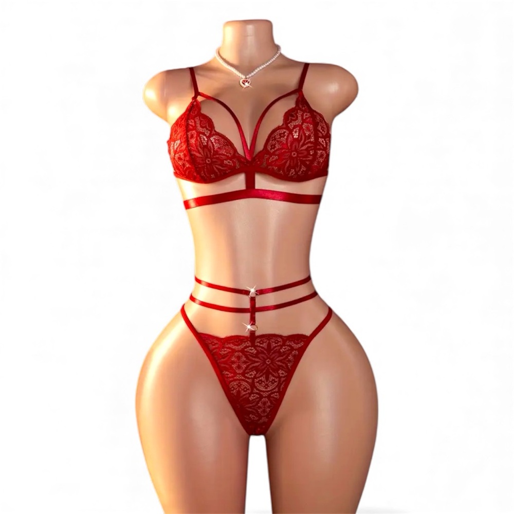 NEW FASHION Red Floral Lace Lingerie Set Size [S] New With Tag